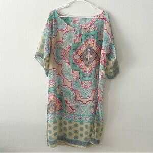 Colorful Pastel Sheer Beach Cover Up One Size (Pit to Pit 23 Inches)